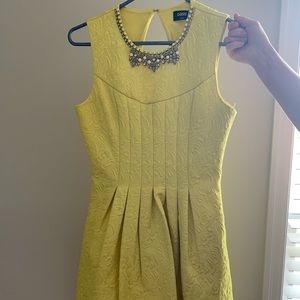 Yellow fit and flare dress